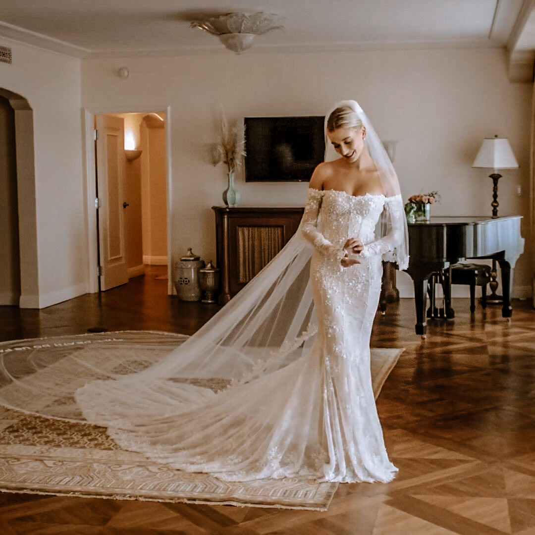 Hailey Baldwin el día de su boda con Justin Bieber